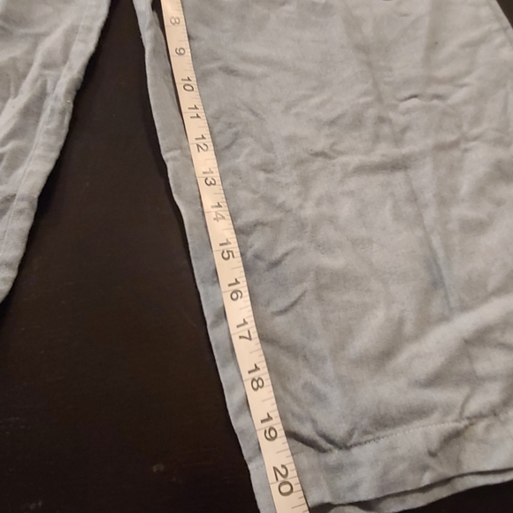 Grey Blue Linen Wide Leg Pants, XS - Picture 5 of 8